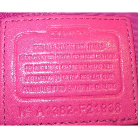 Coach Pink Sis Signature C Perforated Leather F21938 Double Handle Carryall Tote - Picture 9 of 12